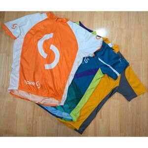 Lot 3 Men’s Cycling Jerseys XL – Primal & Louis Garneau – Bright Colors